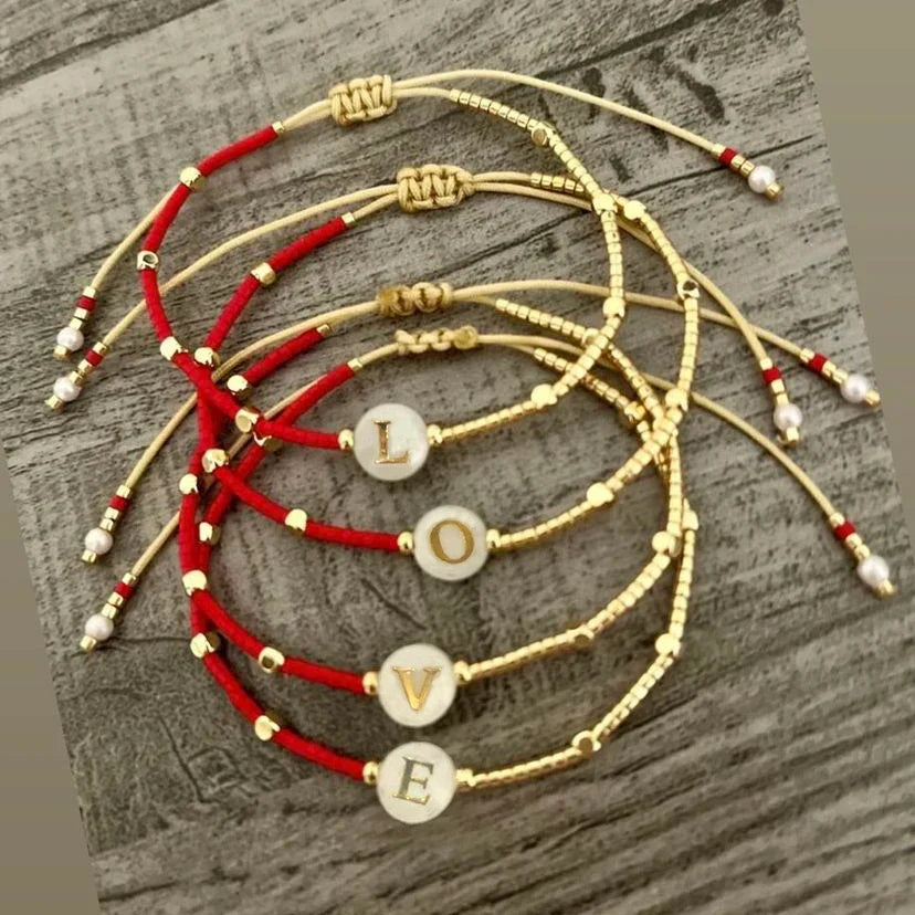Bracelet bicolore initiale o