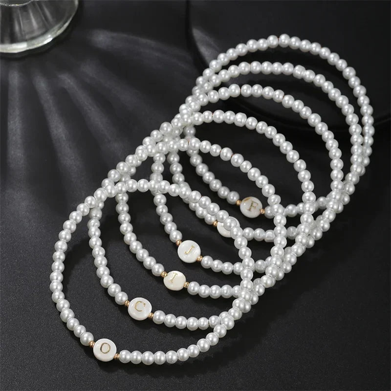 Bracelet blanc initiale