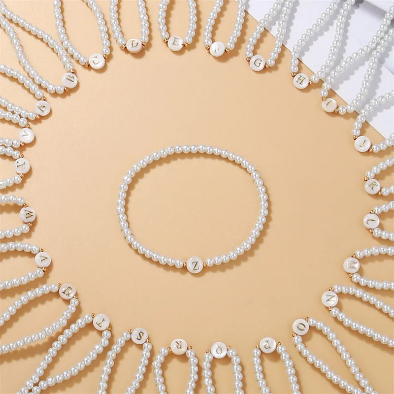 Bracelet blanc initiale m