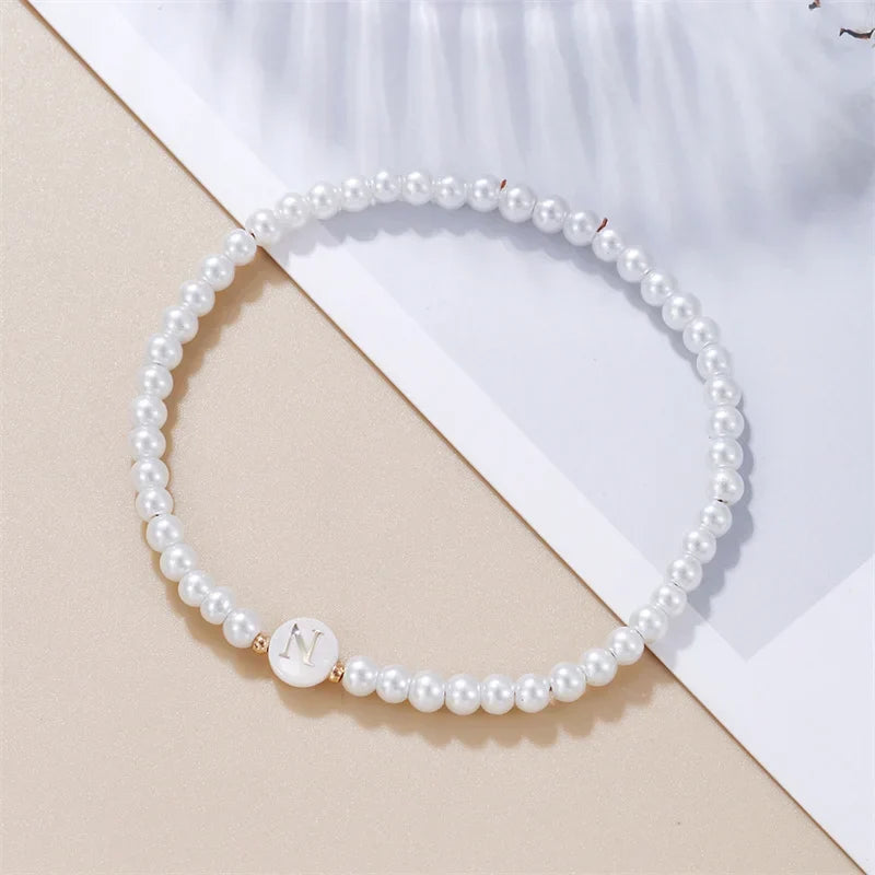 Bracelet blanc initiale n