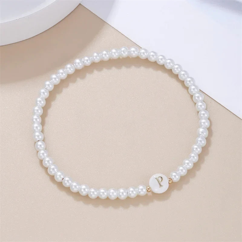 Bracelet blanc initiale p