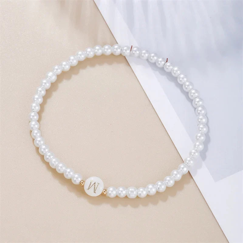 Bracelet blanc initiale w
