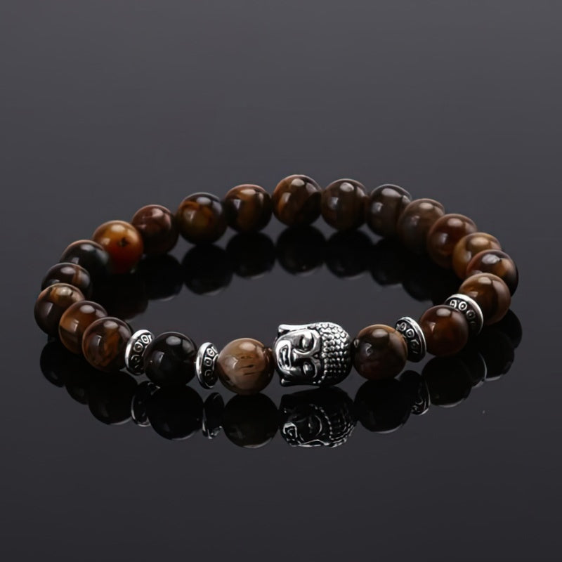 Buddha Head Silver Lucky Charm Bracelet