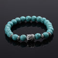 Buddha Head Silver Lucky Charm Bracelet