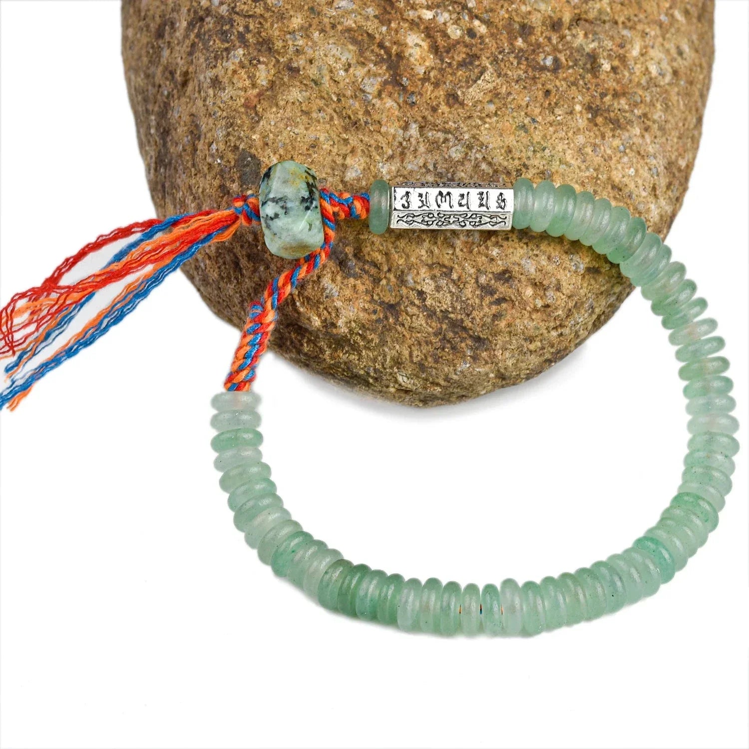 Tibetan Buddhist Bracelet with Aventurine Beads