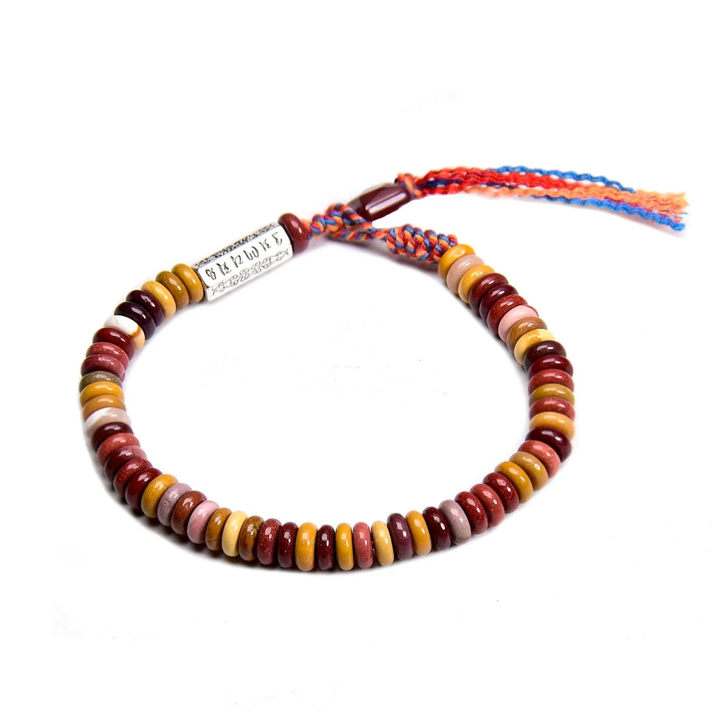 Tibetan Buddhist Bracelet with Mookaite Beads