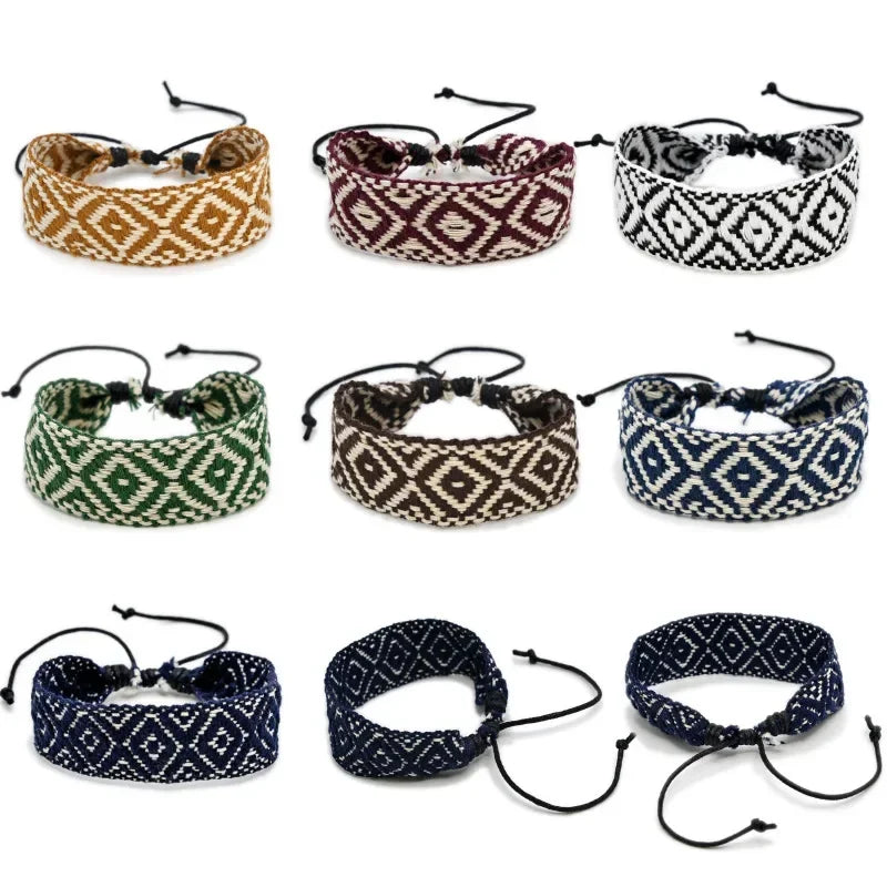 Bracelet Brésilien à Formes Géométriques Fait Main marron 

