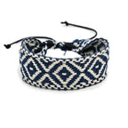 Bracelet Brésilien à Formes Géométriques Fait Main bleu