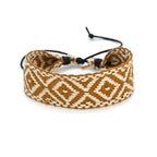 Bracelet Brésilien à Formes Géométriques Fait Main marron clair