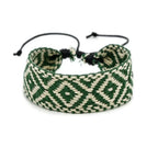 Bracelet Brésilien à Formes Géométriques Fait Main vert