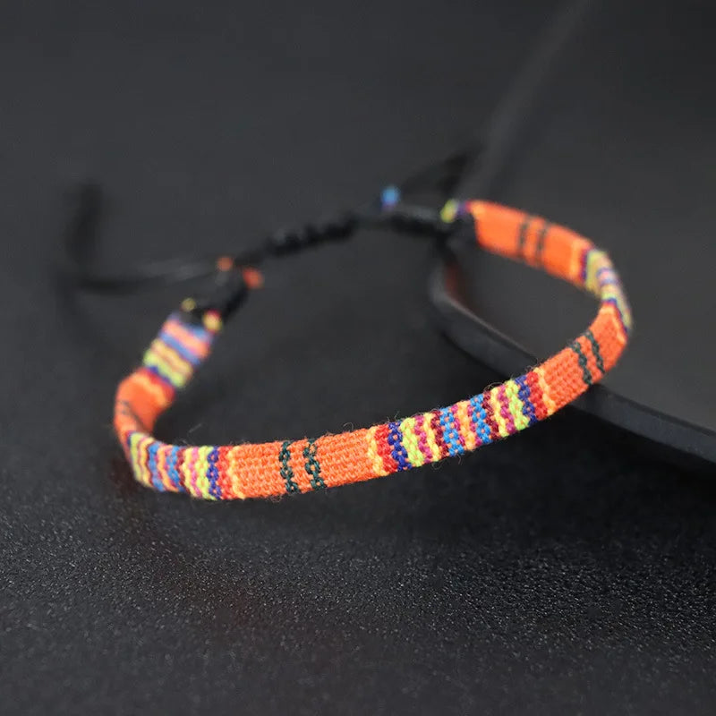 Bracelet Brésilien Amitié Tissé à la Main orange
