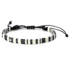Bracelet Brésilien Amitié Tissé à la Main noir et blanc