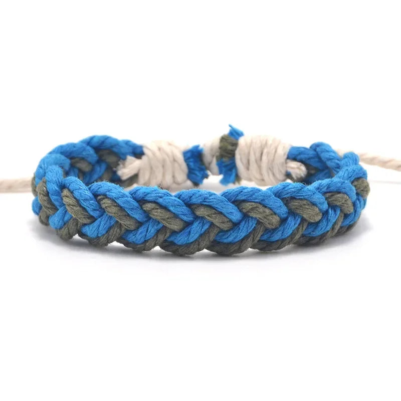 Bracelet Brésilien Artisanal Couleurs Naturelles bleu