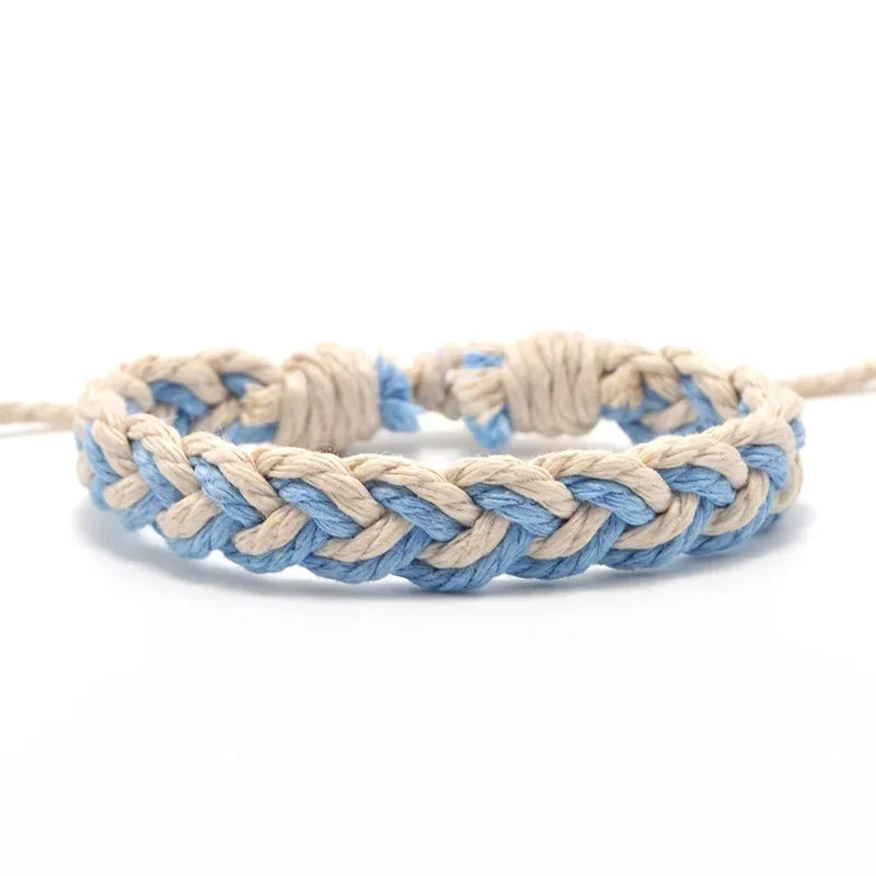 Bracelet Brésilien Artisanal Couleurs Naturelles bleu clair