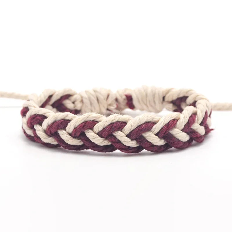 Bracelet Brésilien Artisanal Couleurs Naturelles rouge