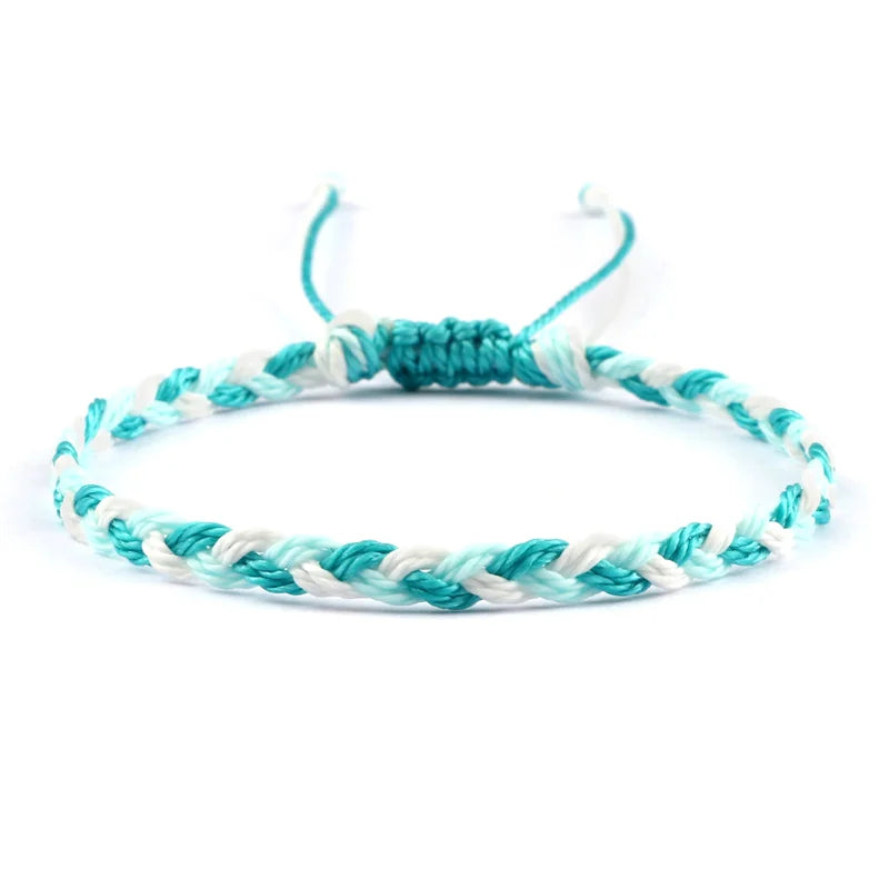 Bracelet Brésilien Bleu Fait Main blanc et bleu clair
