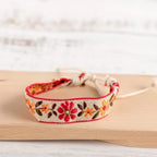 Bracelet Brésilien Boho Brodé Fait Main rouge