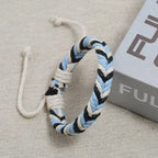 Bracelet Brésilien en Fil de Coton Effet Naturel bleu