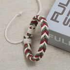 Bracelet Brésilien en Fil de Coton Effet Naturel rouge