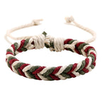 Bracelet Brésilien en Fil de Coton Effet Naturel rouge