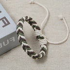 Bracelet Brésilien en Fil de Coton Effet Naturel vert