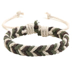Bracelet Brésilien en Fil de Coton Effet Naturel vert