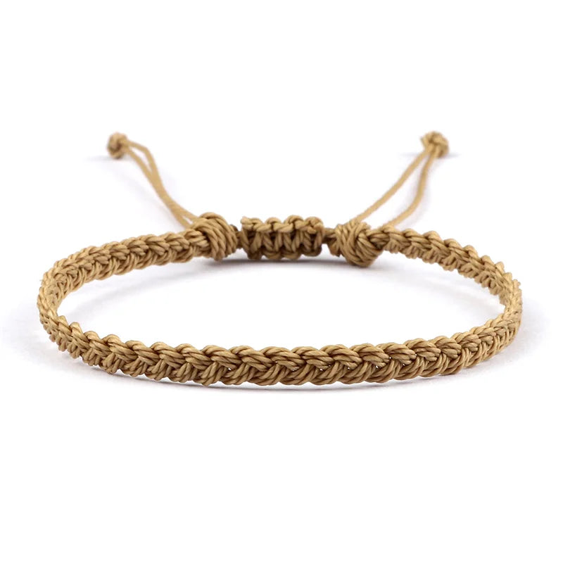 Bracelet Brésilien Fin et Ajustable beige