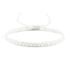 Bracelet Brésilien Fin et Ajustable blanc
