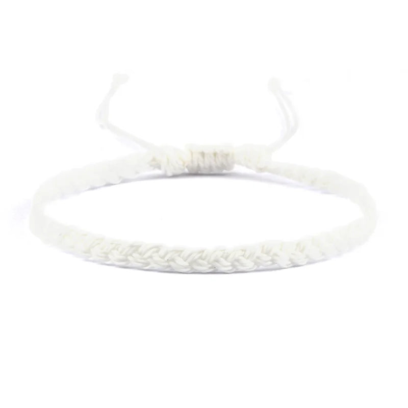 Bracelet Brésilien Fin et Ajustable blanc