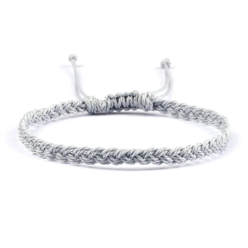 Bracelet Brésilien Fin et Ajustable gris