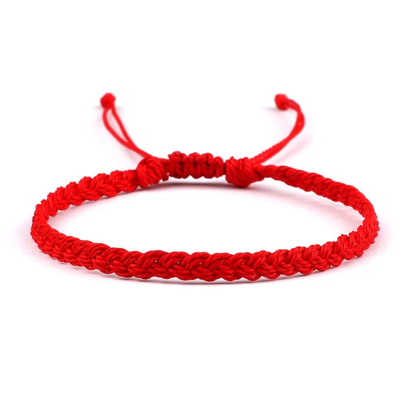 Bracelet Brésilien Fin et Ajustable rouge