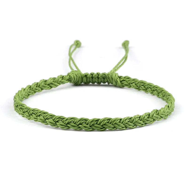 Bracelet Brésilien Fin et Ajustable vert