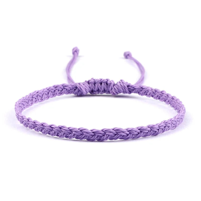 Bracelet Brésilien Fin et Ajustable violet