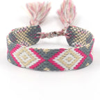 Bracelet Brésilien Large à Motifs Géométriques rose