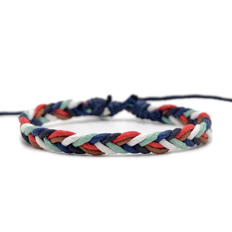 Bracelet Brésilien Minimaliste en Fil de Coton rouge et blanc