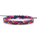Bracelet Brésilien Minimaliste en Fil de Coton violet
