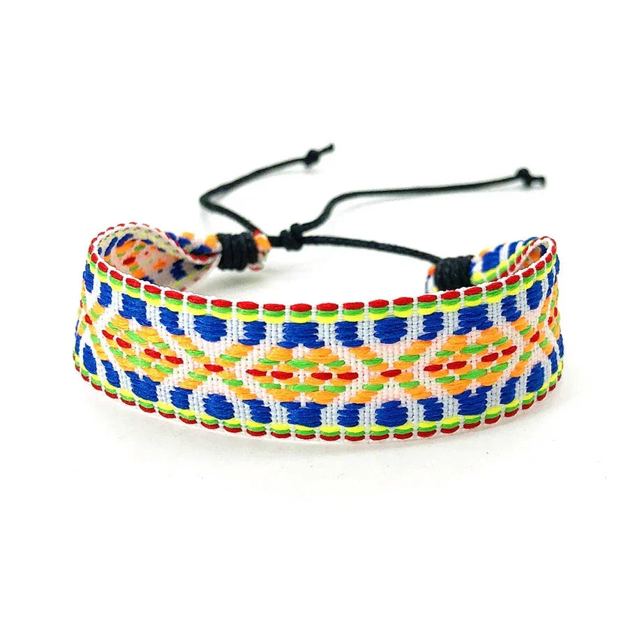 Bracelet Brésilien Mixte Style Vacances jaune et bleu