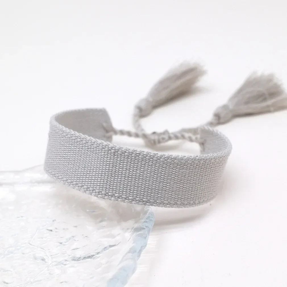 Bracelet Brésilien Pastel Doux Fait Main gris