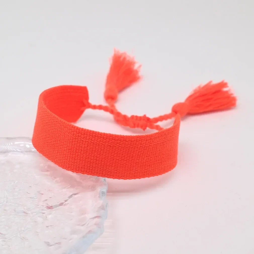 Bracelet Brésilien Pastel Doux Fait Main rouge