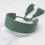 Bracelet Brésilien Pastel Doux Fait Main vert foncé