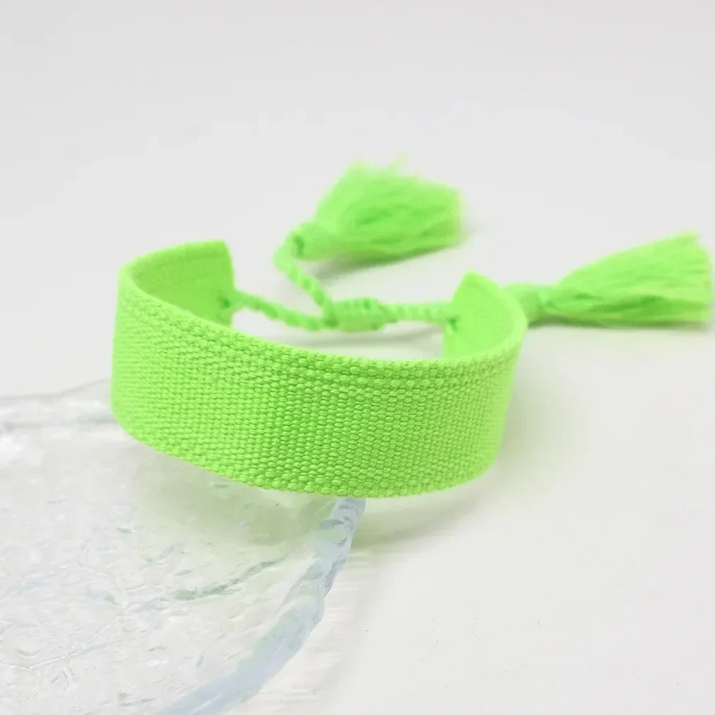 Bracelet Brésilien Pastel Doux Fait Main vert clair