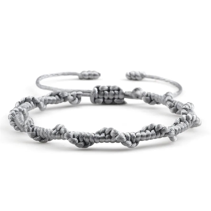 Bracelet Brésilien Tressé Artisanal gris