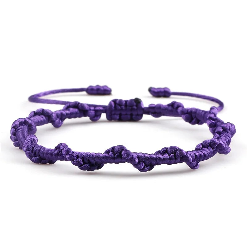 Bracelet Brésilien Tressé Artisanal violet