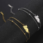 Silver and Gold Cat Bracelet