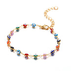 Ankle Bracelet Against the Evil Eye Blue Greek Turkish Mataki Matiasma Gold