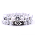 Owl Bracelet - Owl Chain White Beads