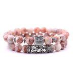 Owl Bracelet - Owl Chain Pink Beads