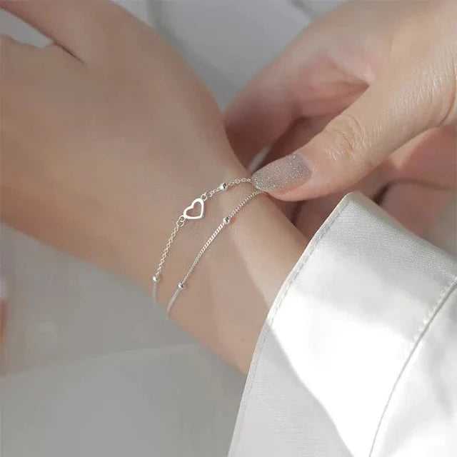 Silver Heart Bracelet for Women