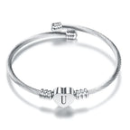 Bracelet coeur avec initiale argent u