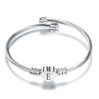Bracelet coeur avec initiale argent e